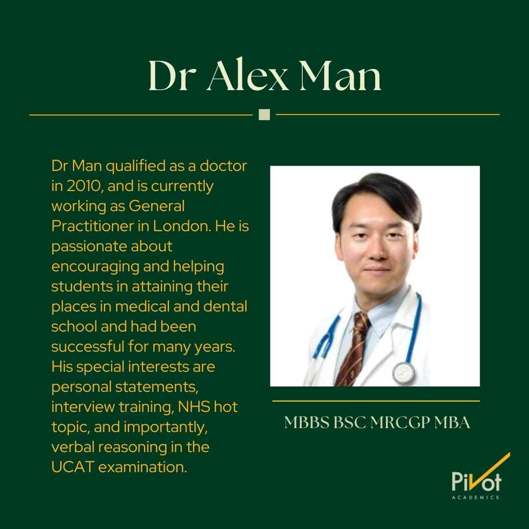 pivot academics partner mentor medical course tutor teacher doctor instructor dr alex man introduction profile
