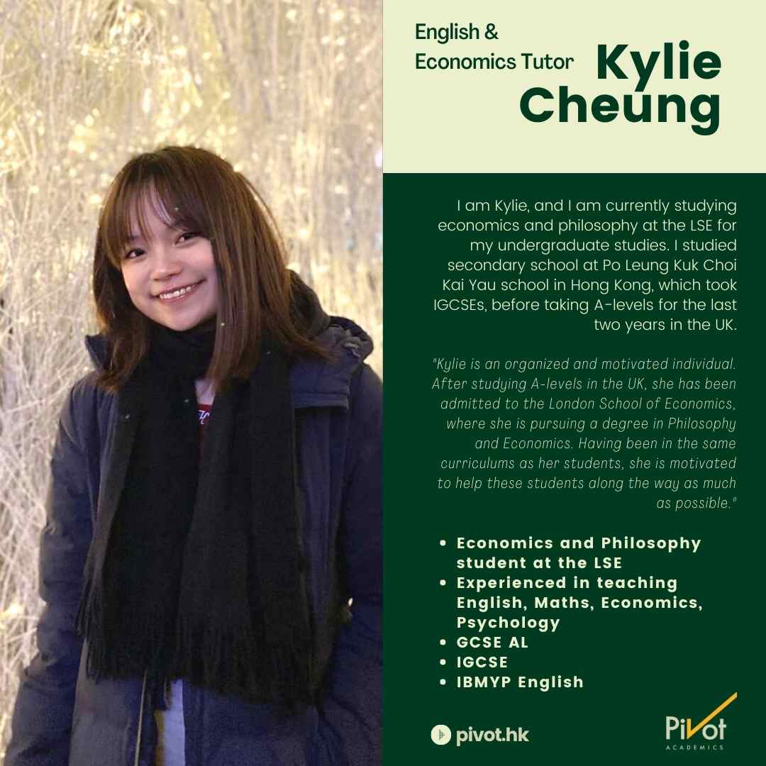 pivot academics teacher mentor tutor kylie cheung economics tutor cv resume
